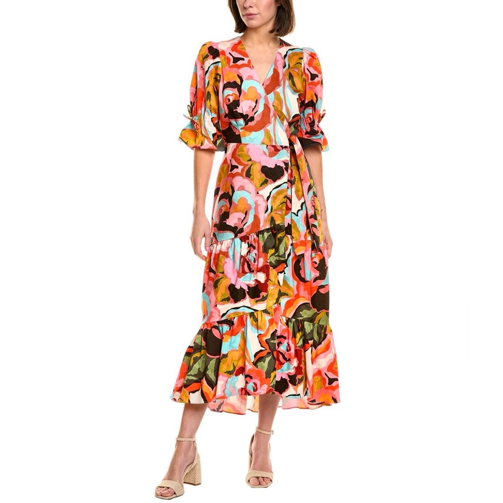 Anthropologie Hutch Marisol Short-Sleeve Wrap Midi Dress XL